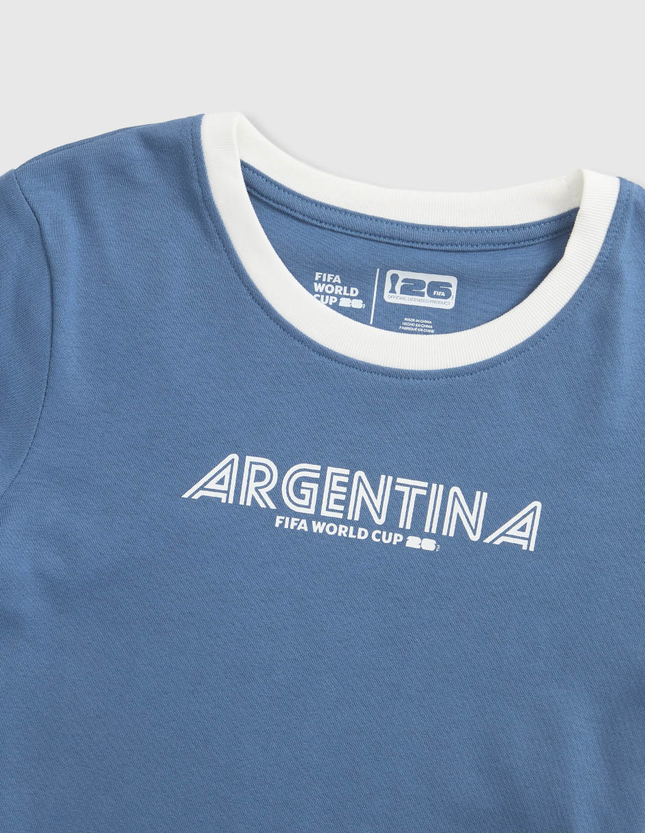 Playera Argentina manga corta para niña 3