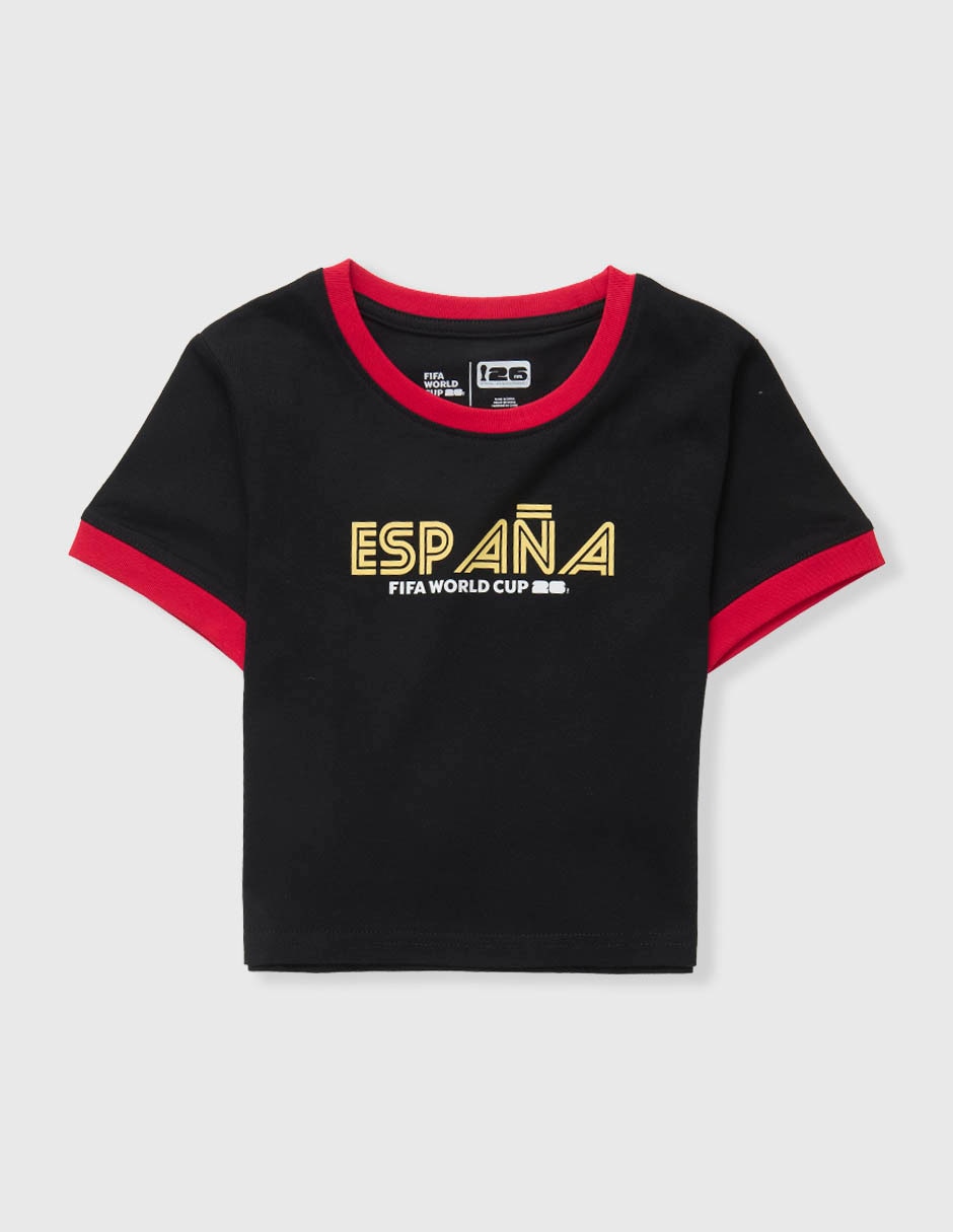 Playera fifa españa manga corta para niña