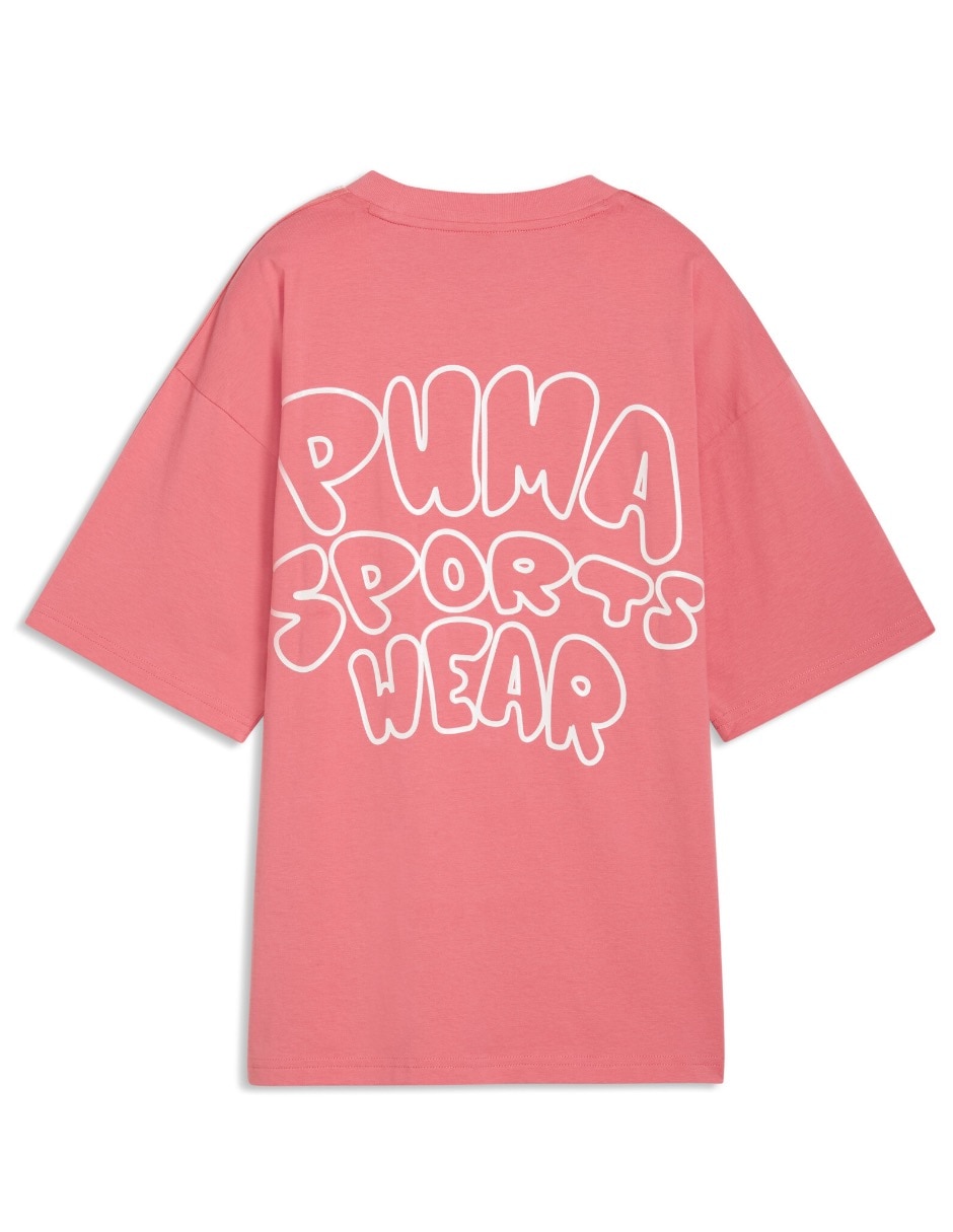 Playera puma luminous cloud oversized graphic tee g manga corta para niña