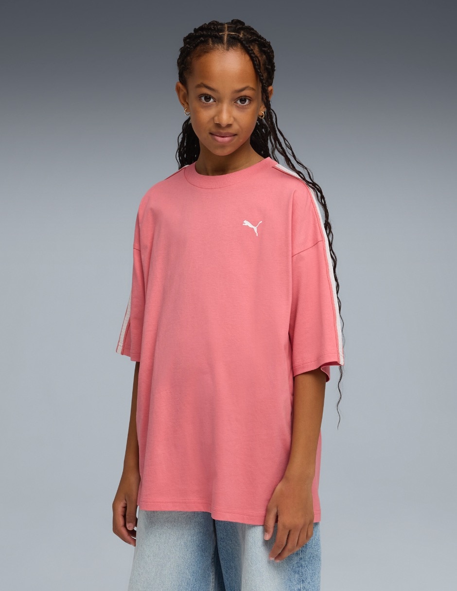Playera puma luminous cloud oversized graphic tee g manga corta para niña