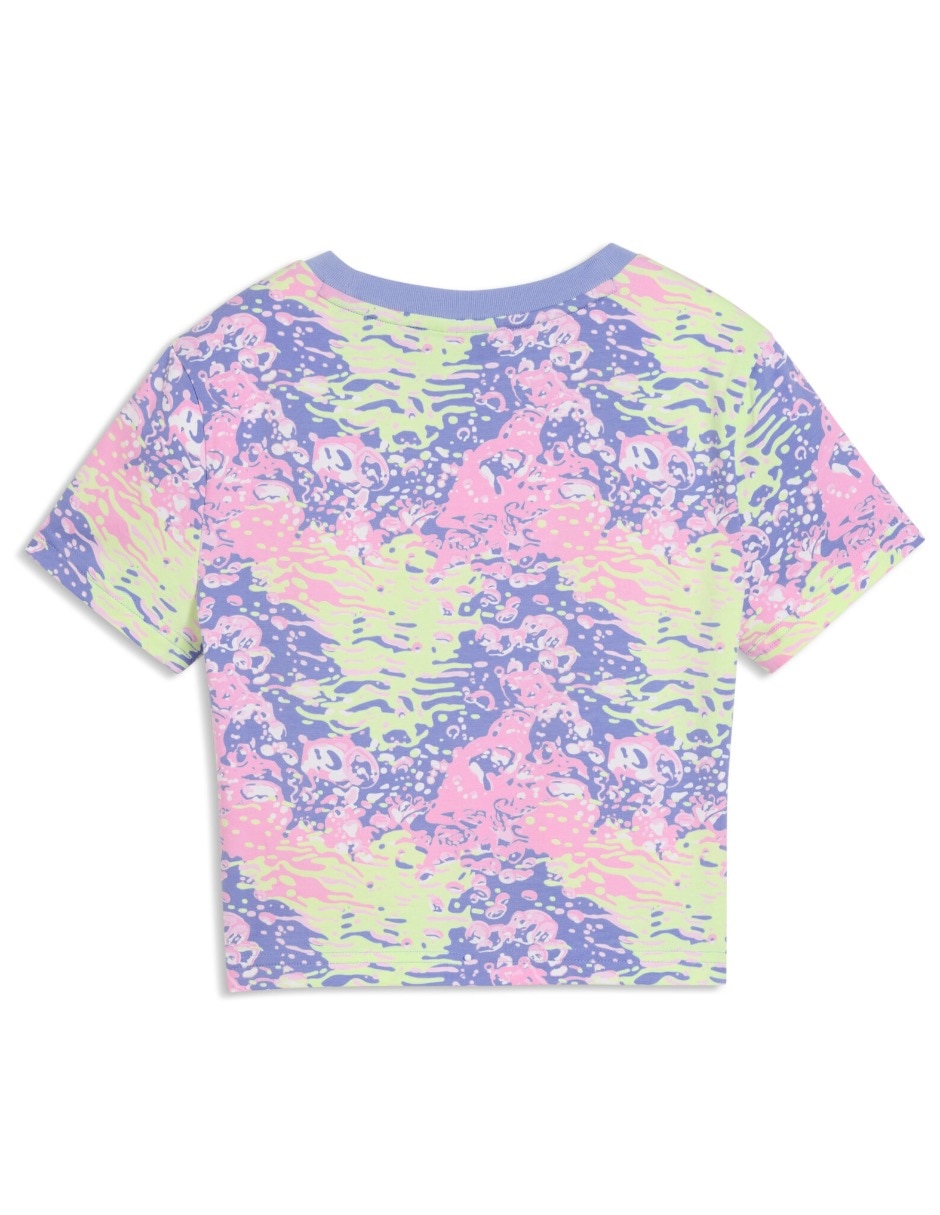 Playera puma luminous cloud aop baby tee g manga corta para niña