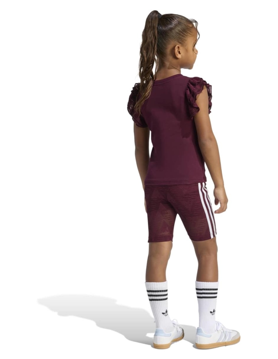 Conjunto deportivo lace cycling short tee set para niña 2