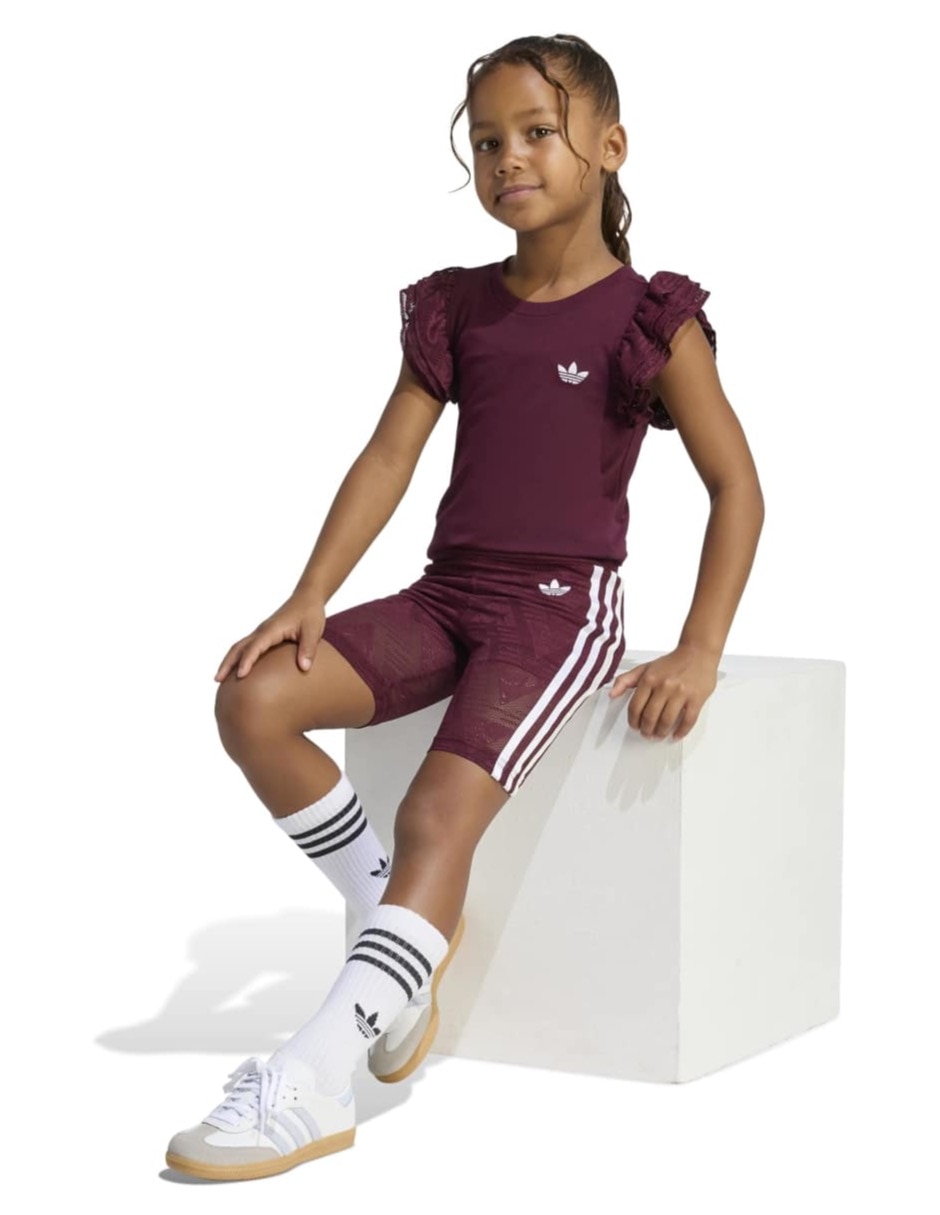 Conjunto deportivo lace cycling short tee set para niña 3