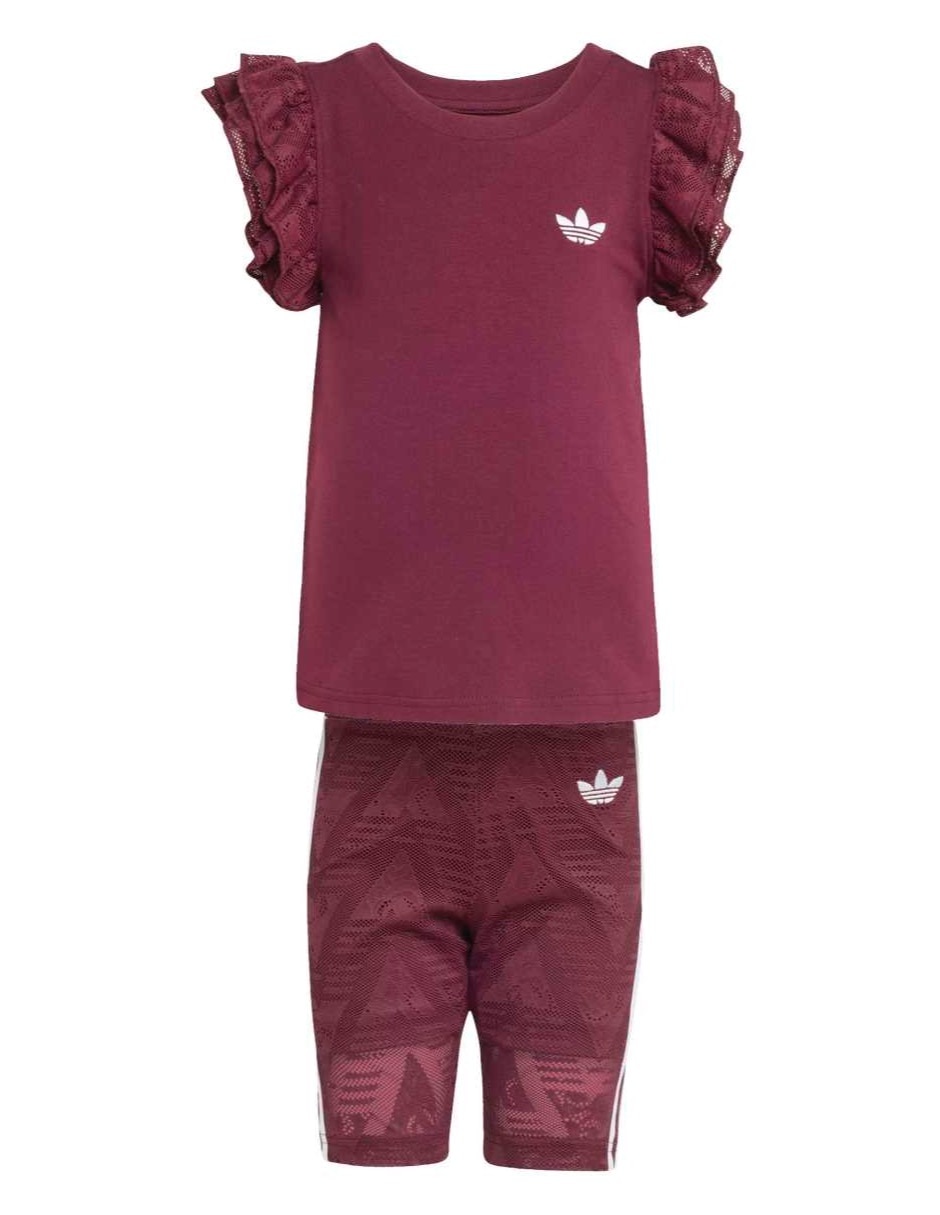 Conjunto deportivo lace cycling short tee set para niña 6