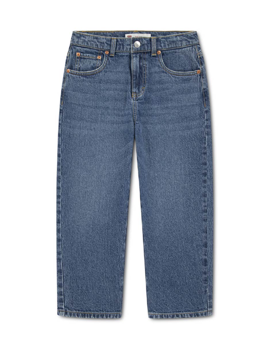 Jeans baggy lavado obscuro para niña