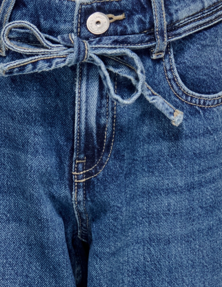Jeans straight lavado denim para niña 2
