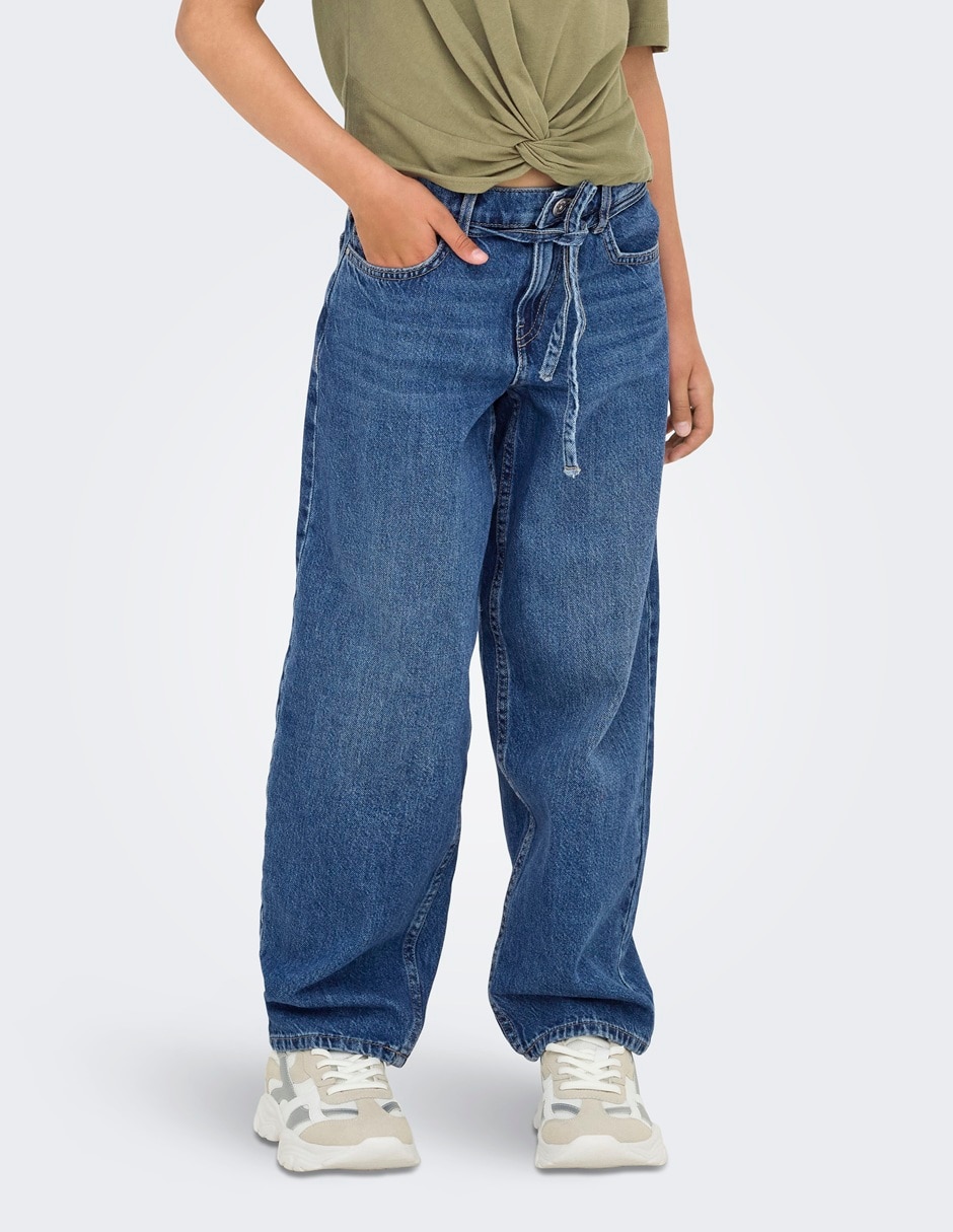 Jeans straight lavado denim para niña Jeans straight lavado denim para niña