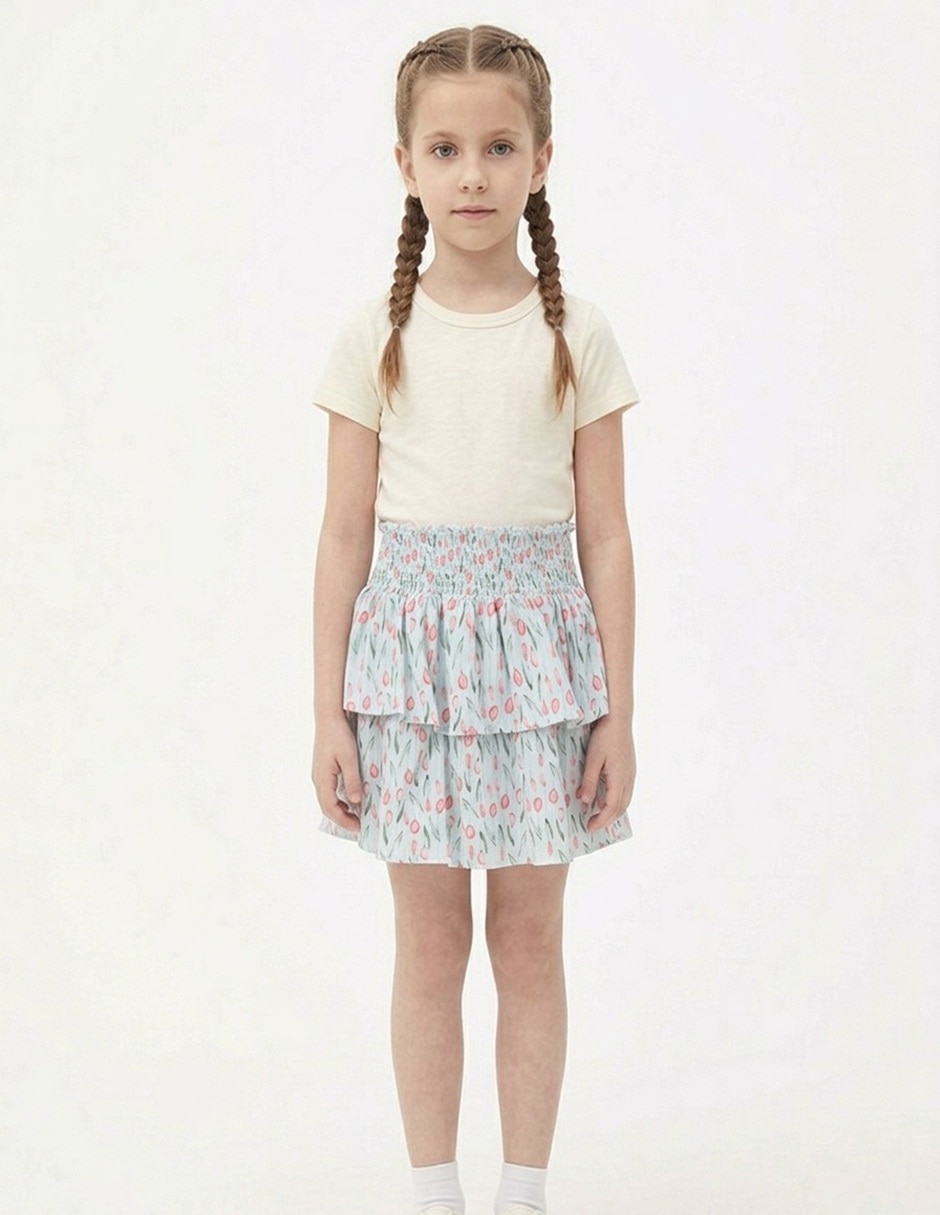 Falda de algodón infantil niña Falda de algodón infantil niña