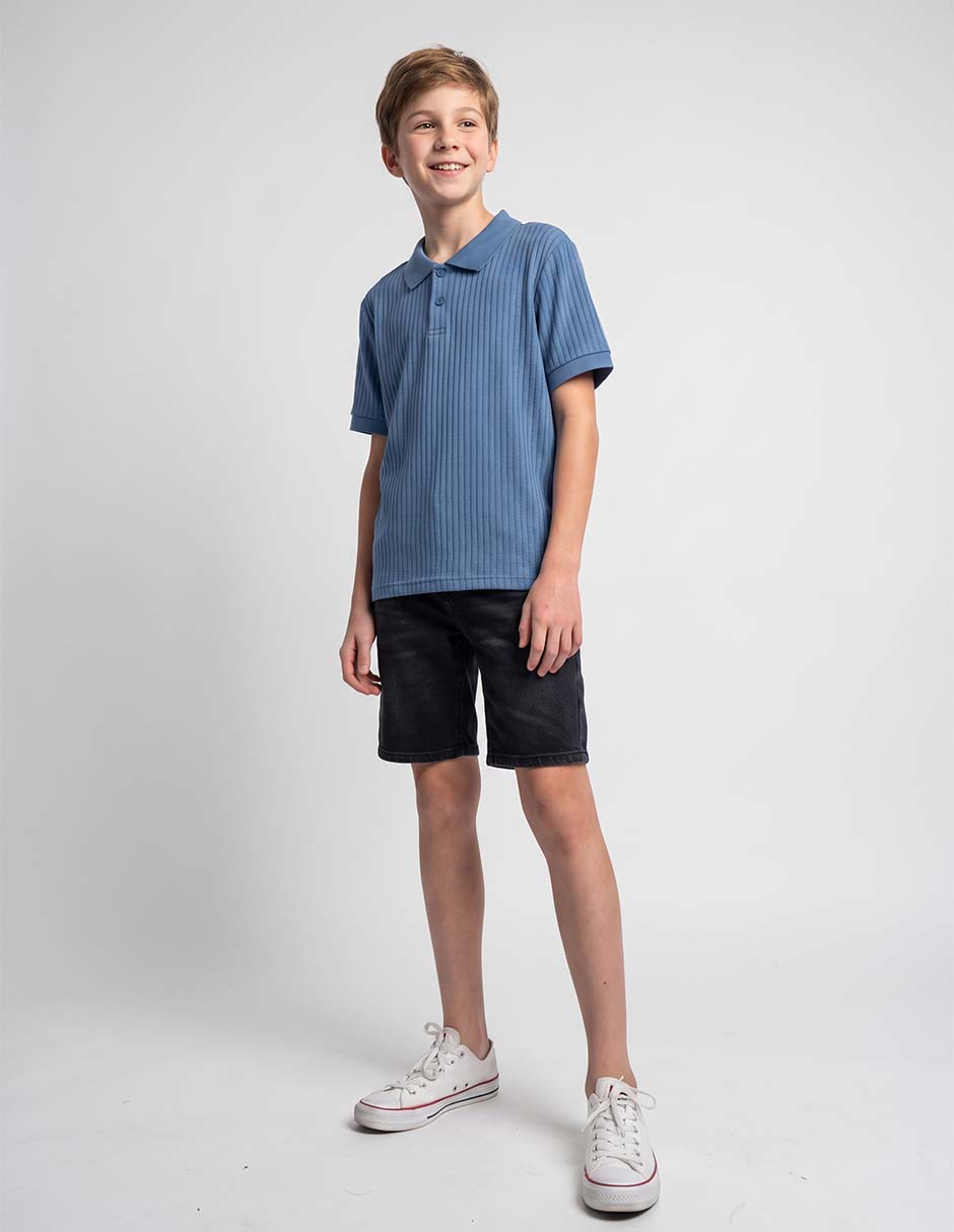 Playera tipo polo de algodón para niño Playera tipo polo de algodón para niño