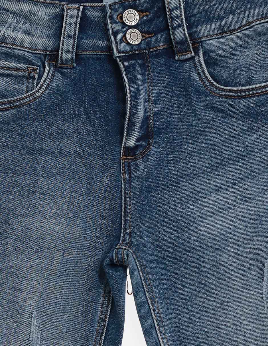 Jeans regular relajado lavado medio para niña 2