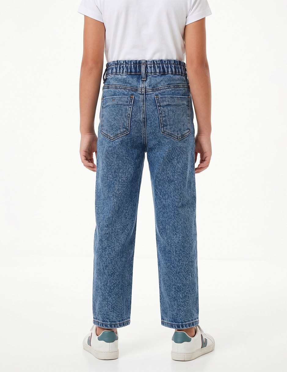 Jeans regular straight lavado claro para niña 2