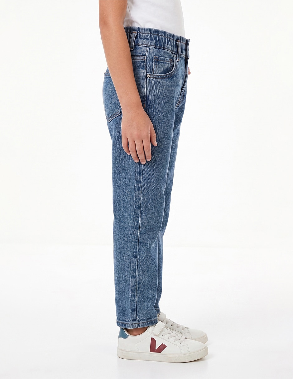 Jeans regular straight lavado claro para niña 3