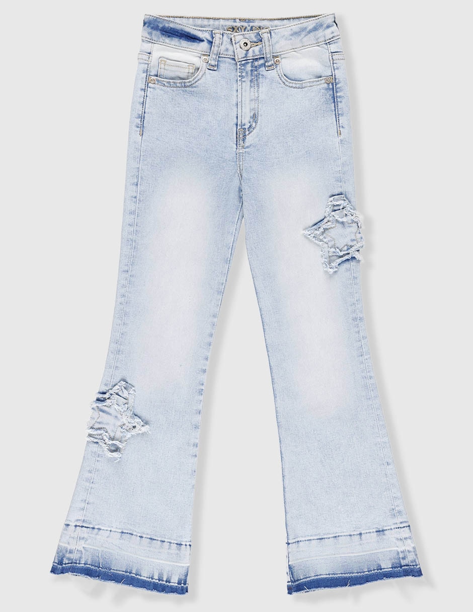 Jeans campana deslavado para niña 2