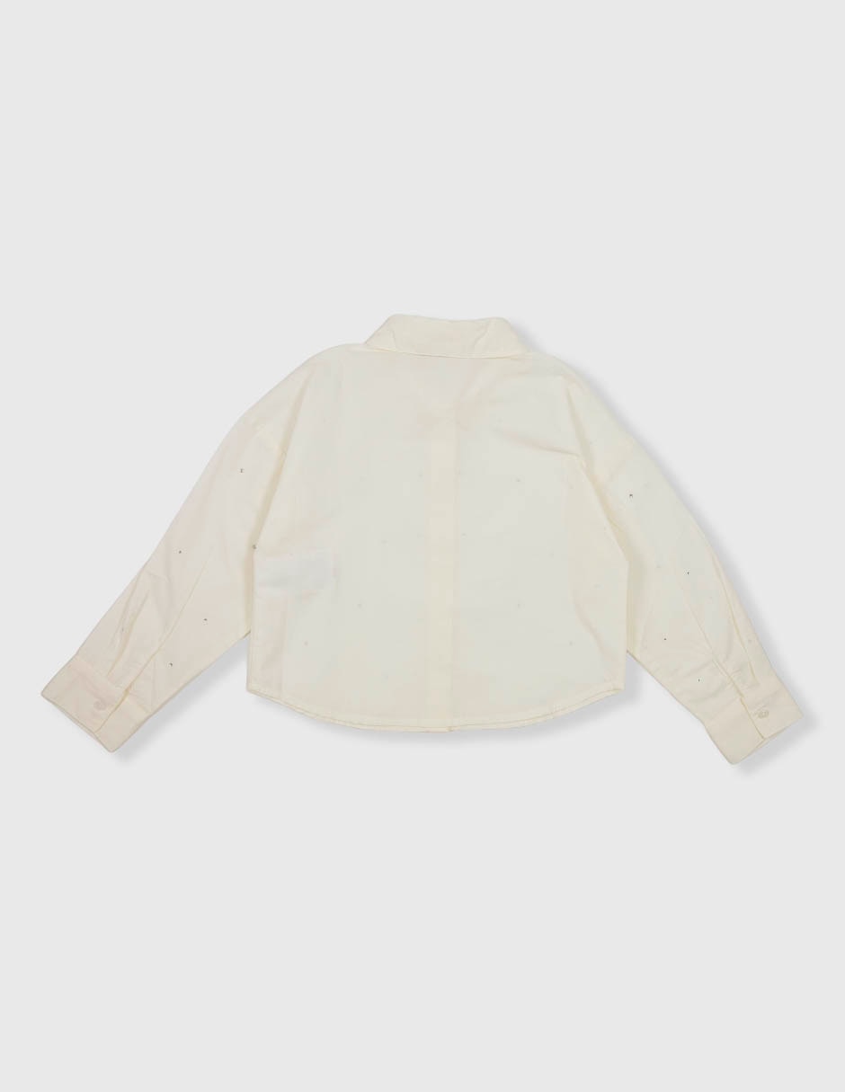 Camisa casual de algodón manga larga para niña