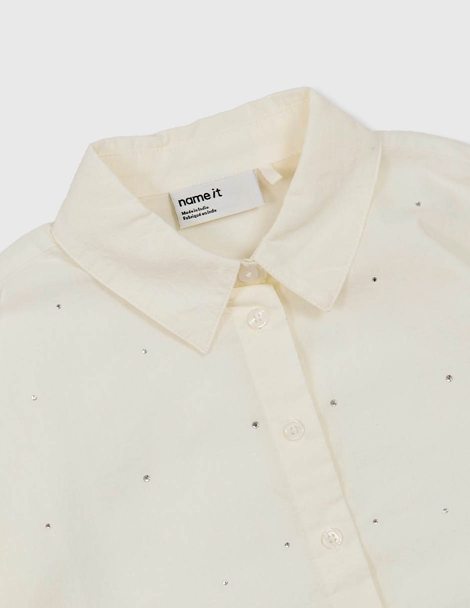 Camisa casual de algodón manga larga para niña