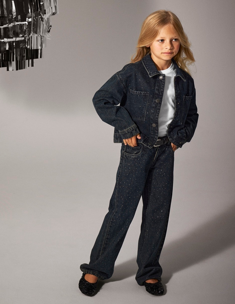 Jeans wide leg para niña
