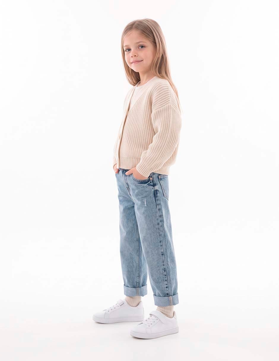 Jeans/Jegging Regular Wide leg Atemporal SXYKJM013 lavado Claro para Niña