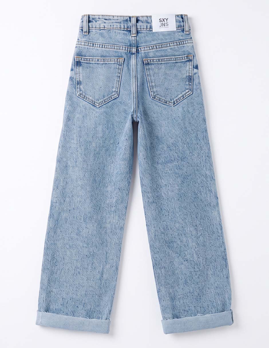 Jeans/Jegging Regular Wide leg Atemporal SXYKJM013 lavado Claro para Niña 4