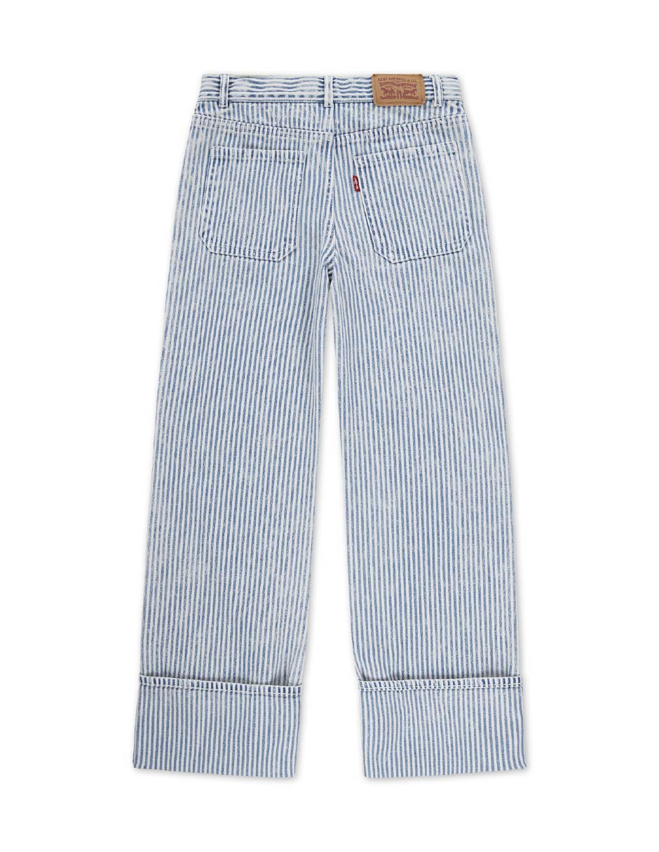 Jeans regular wide leg levi's junio moda niñas lavado claro para niña