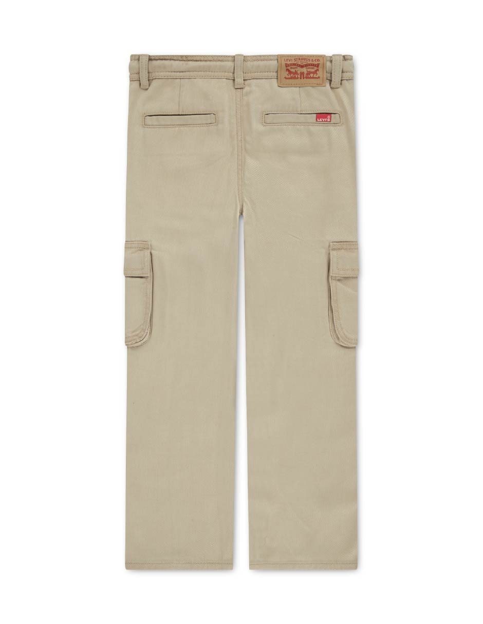 Jeans cargo amplio lavado claro para niña 2