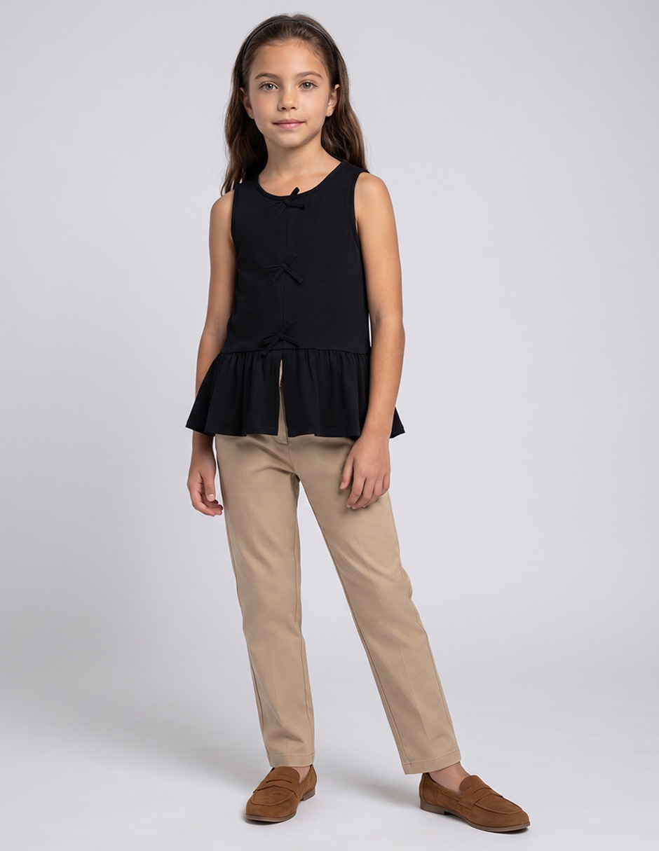Playera con moño para niña