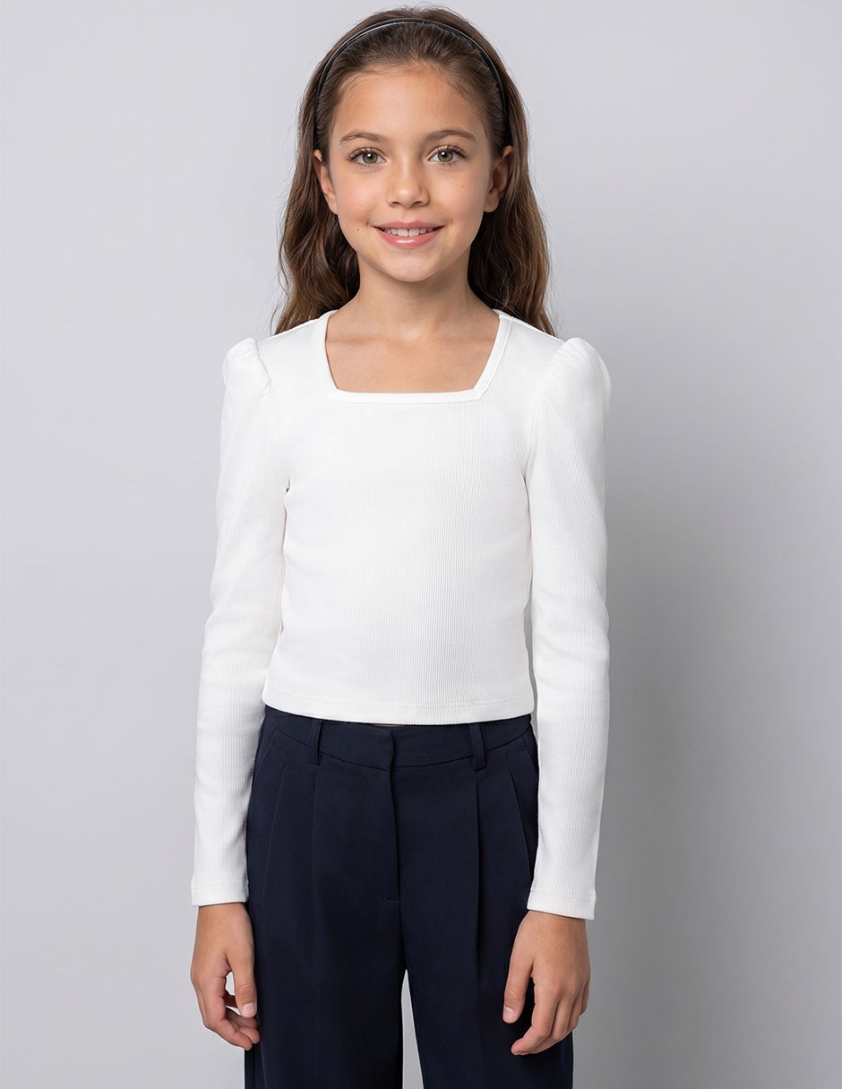 Playera manga larga para niña