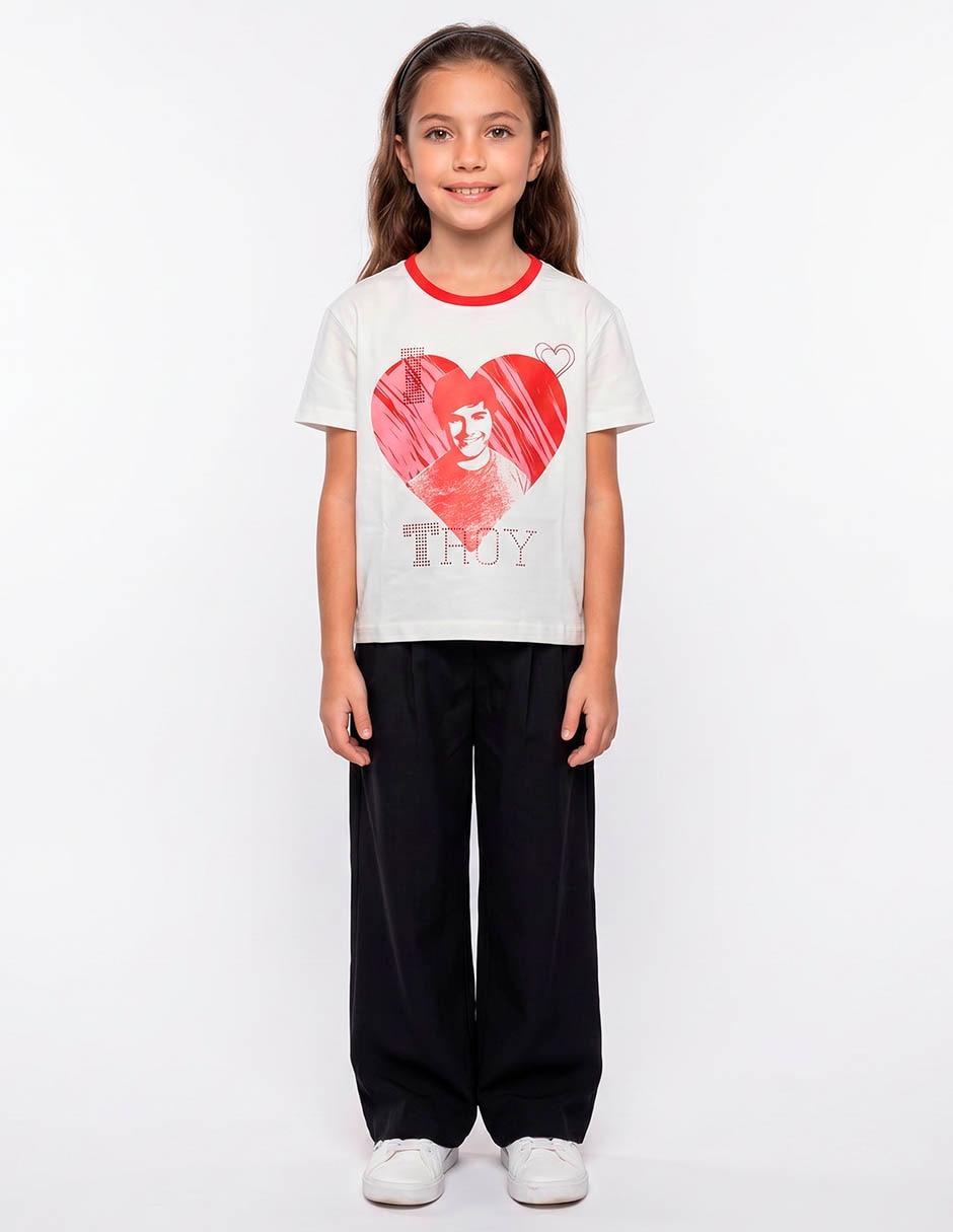 Playera disney high school musical manga corta para niña