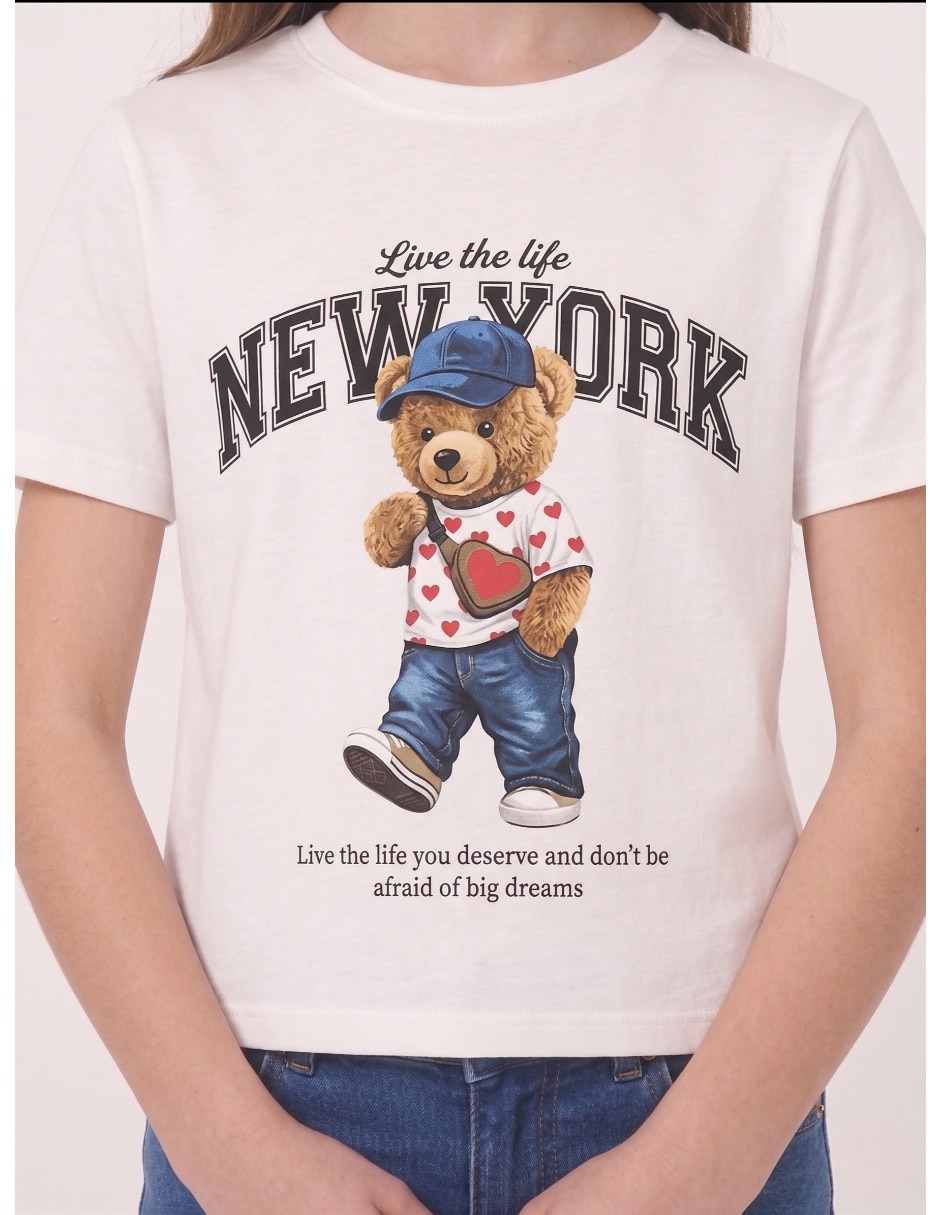 Playera manga corta para niña