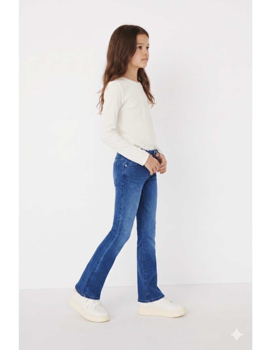 Jeans regular campana medio para niña 5