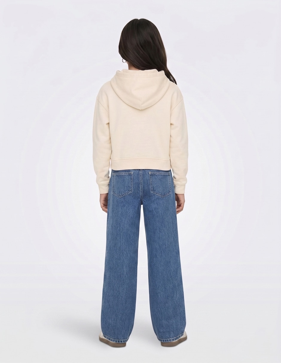 Jeans wide leg lavado medio para niña 2