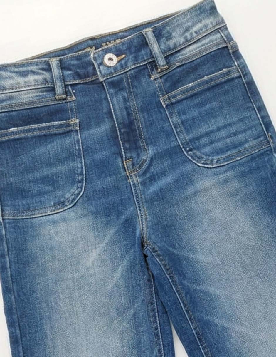 Jeans Wide leg SXYKJM051 lavado obscuro para niña 2