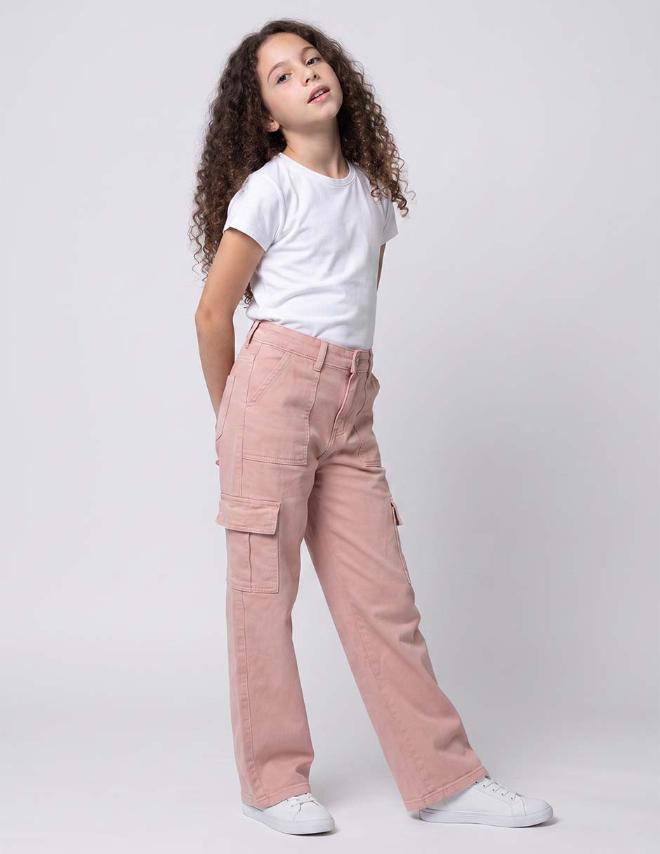 Jeans cargo wide leg SXYKJG013 para niña Jeans cargo wide leg SXYKJG013 para niña