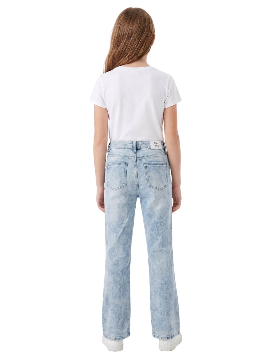 Jeans campana lavado claro para niña 5