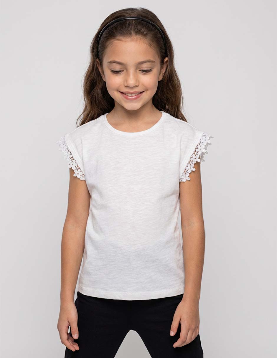 Playera manga corta para niña