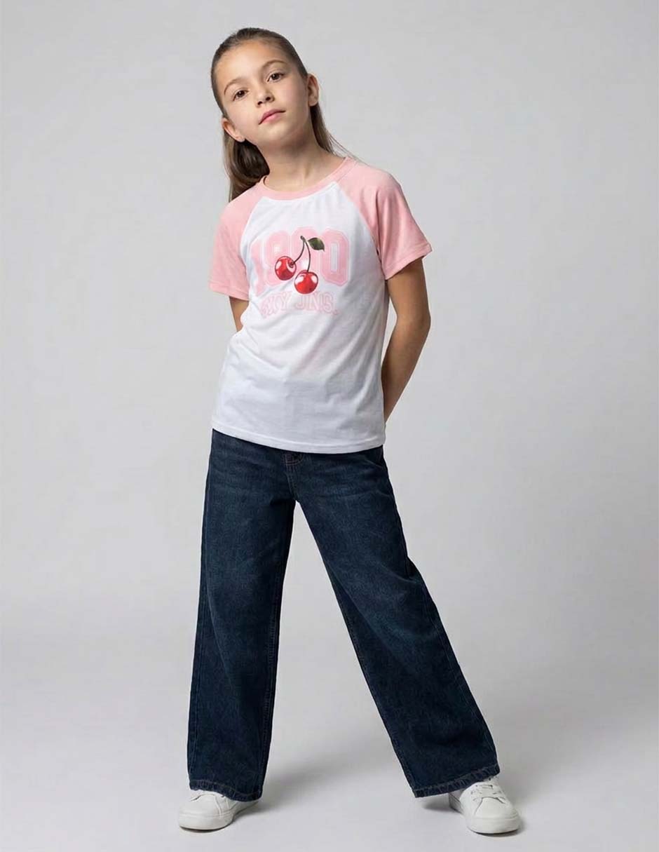 Playera manga corta para niña