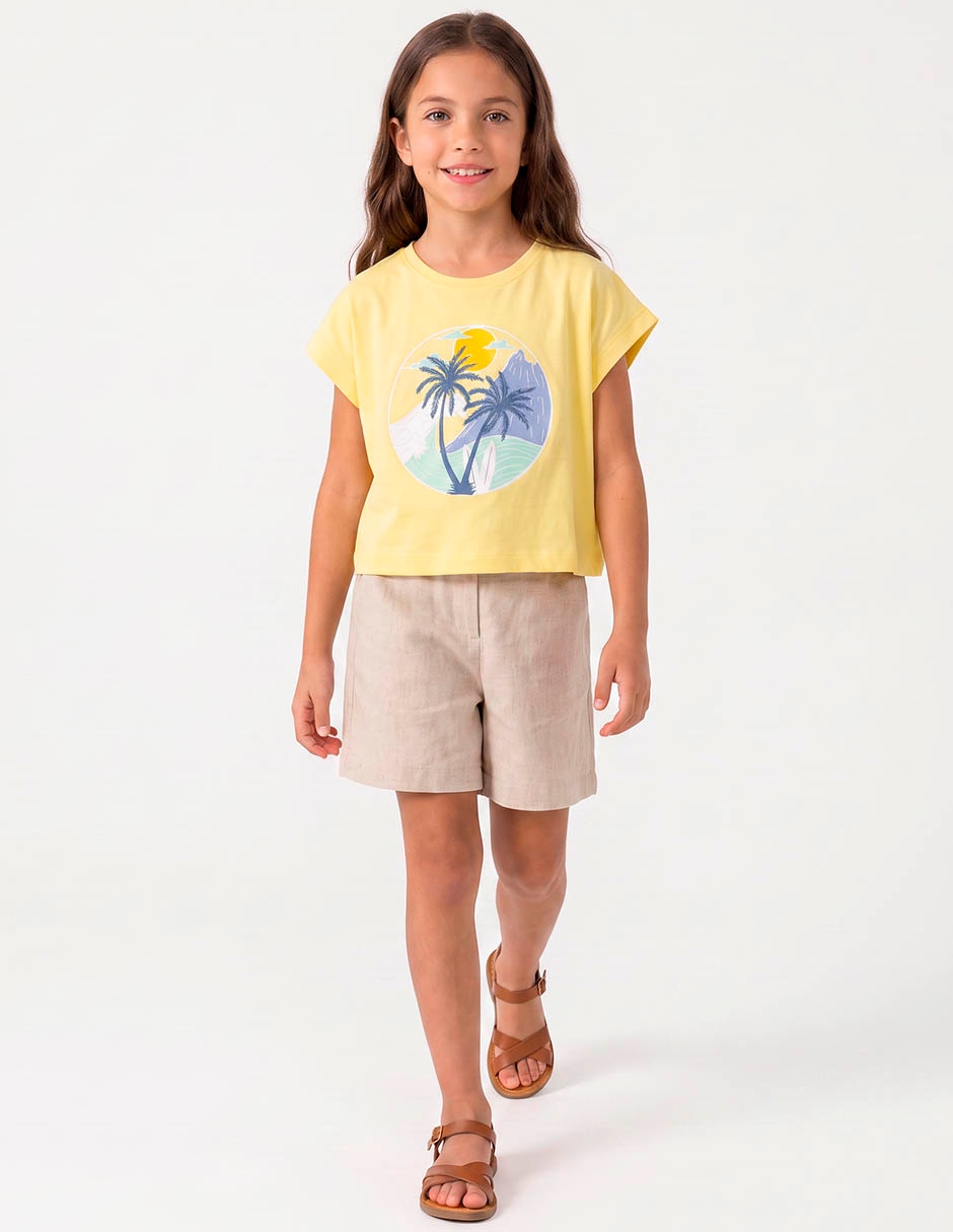 Playera manga corta para niña