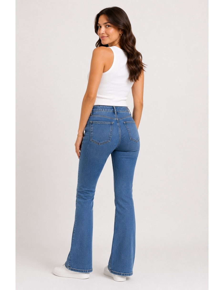 Jeans flare lavado medio para niña 2