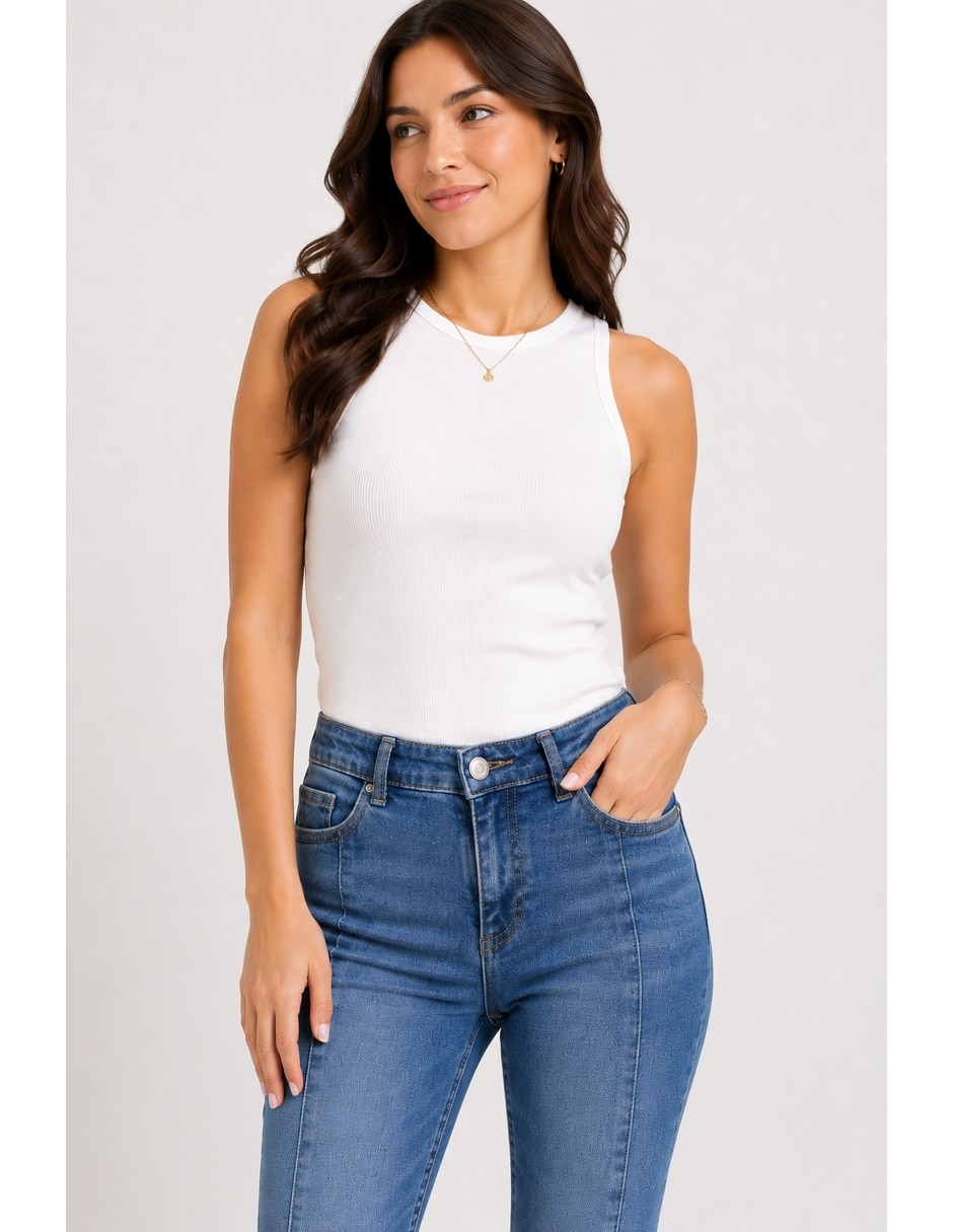 Jeans flare lavado medio para niña 3