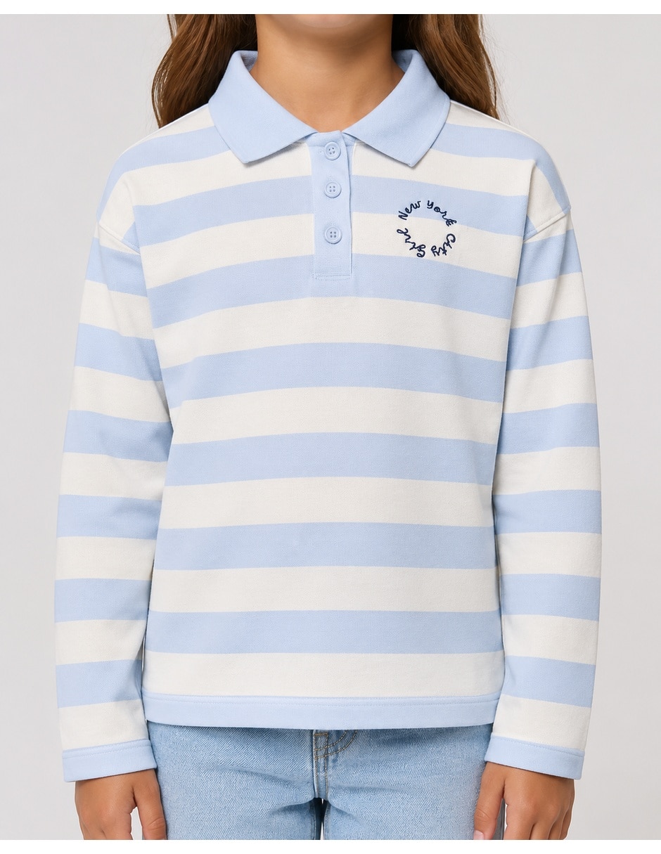 Playera tipo polo de algodón para niña Playera tipo polo de algodón para niña