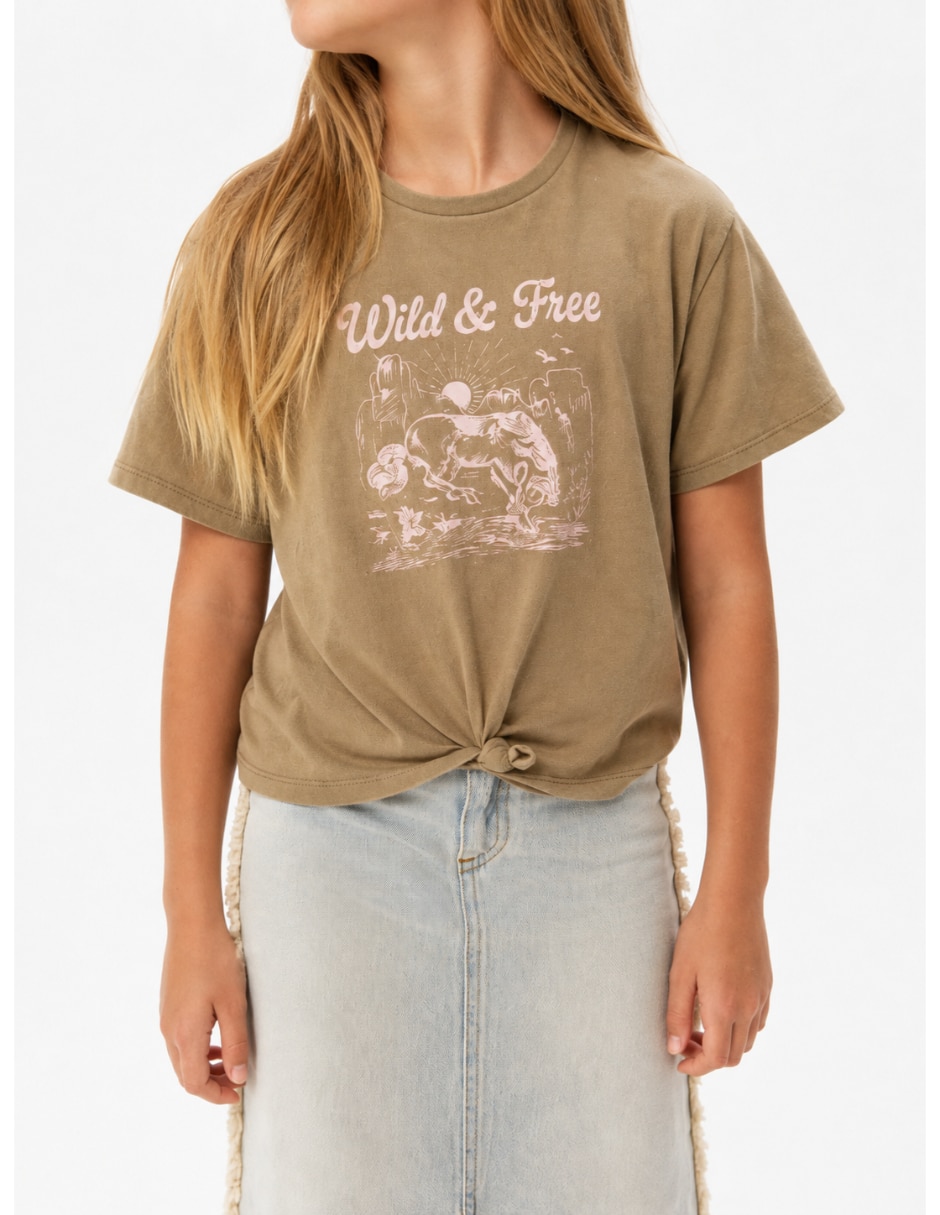 Playera manga corta para niña