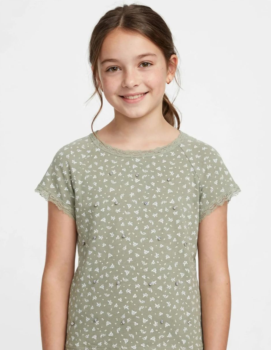 Playera playera manga corta para niña