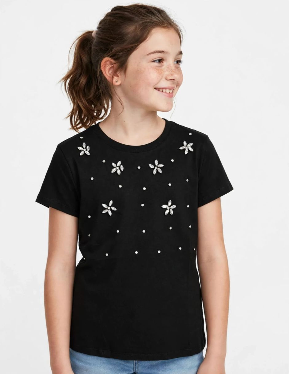 Playera playera manga corta para niña Playera playera manga corta para niña