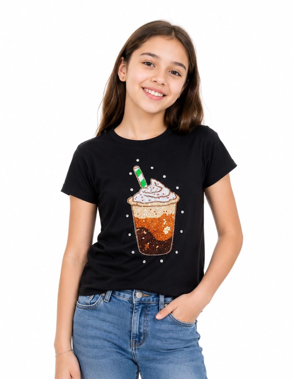 Playera playera manga corta para niña Playera playera manga corta para niña