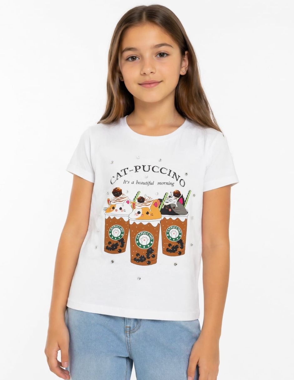 Playera playera manga corta para niña