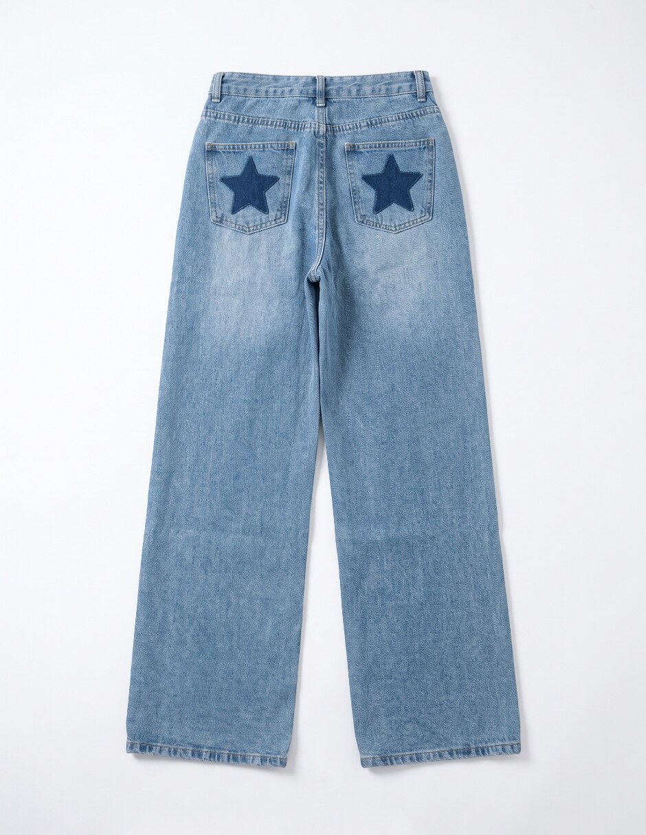 Jeans straight deslavado para niña 2