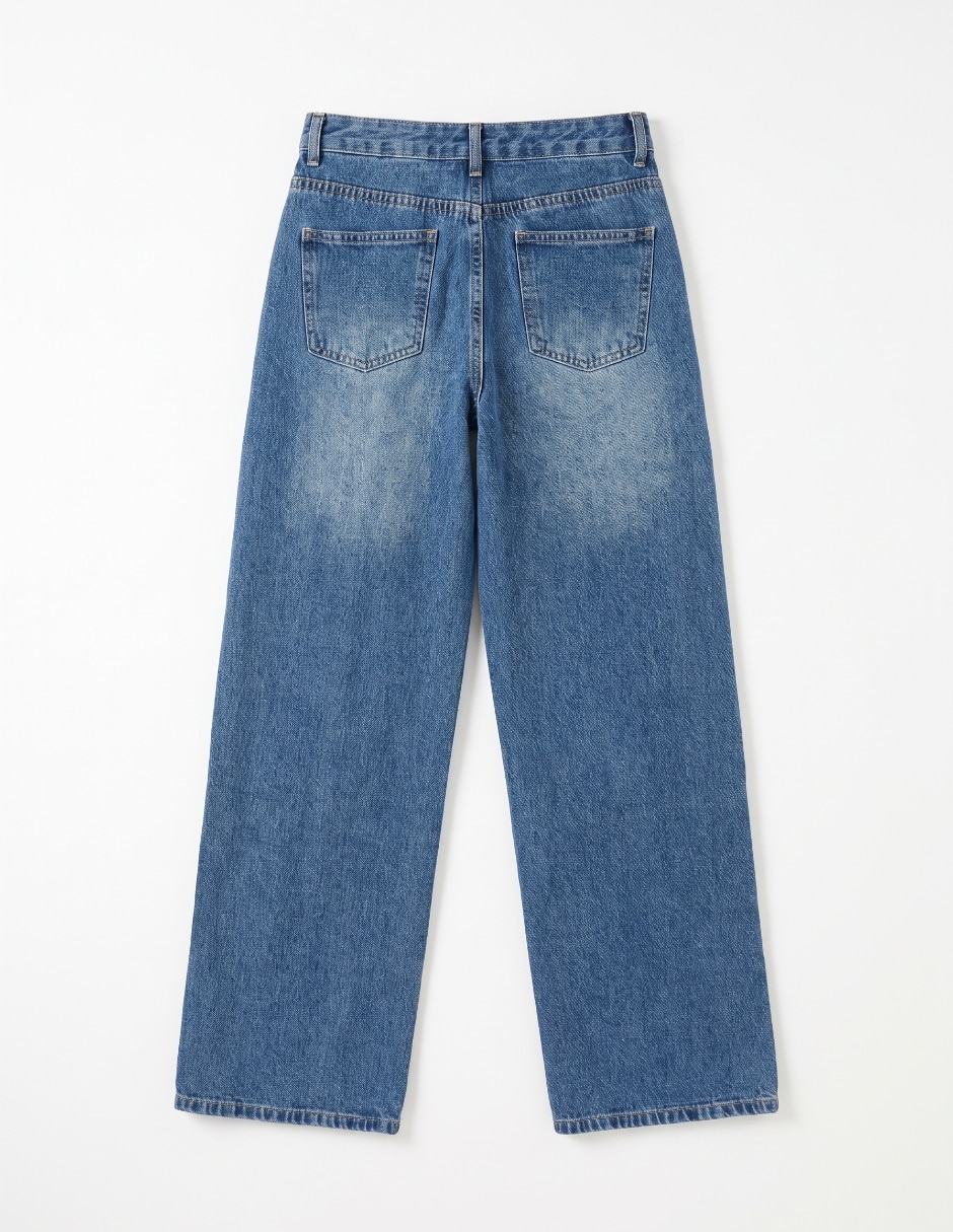 Jeans straight deslavado para niña 2