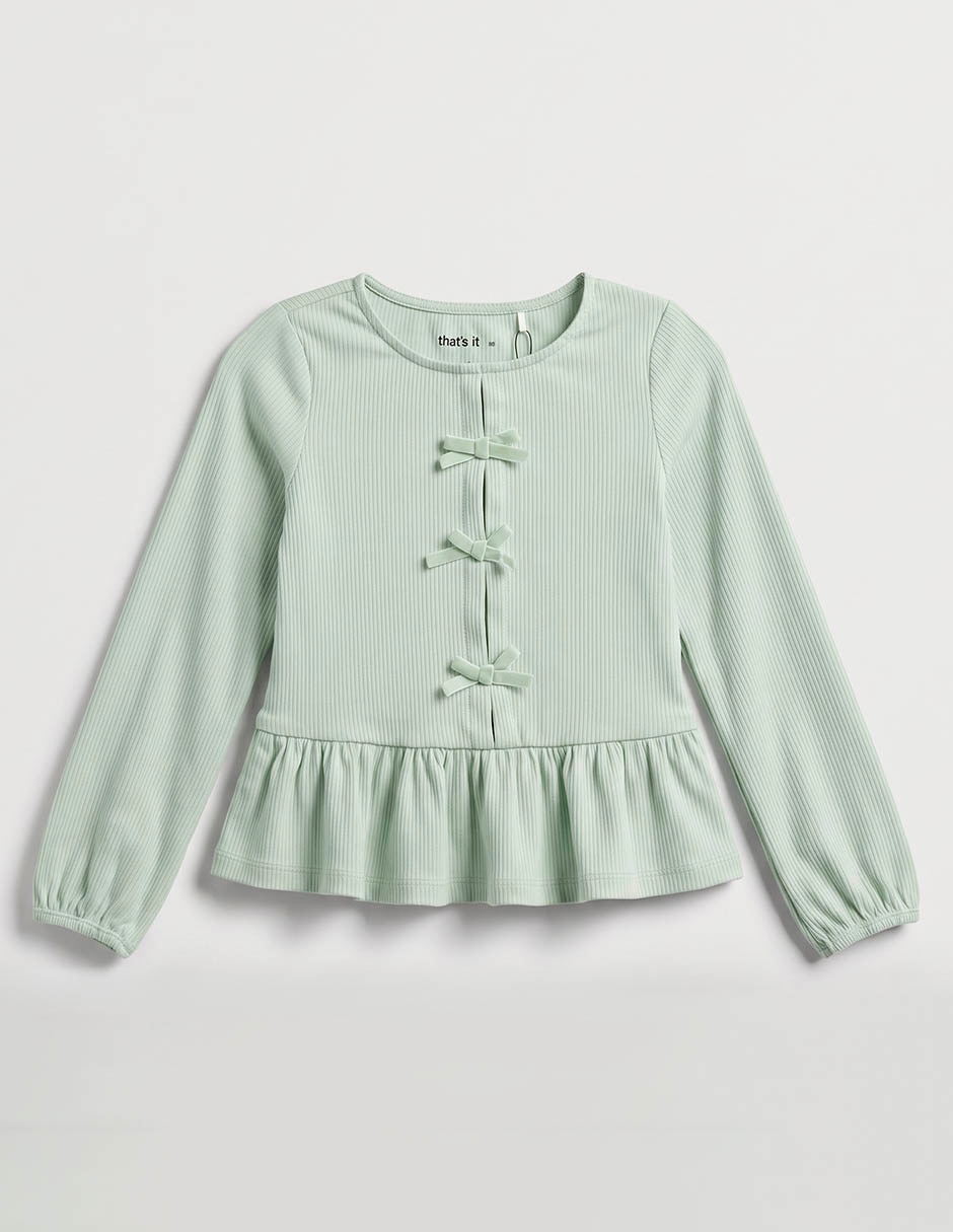 Playera manga larga para niña