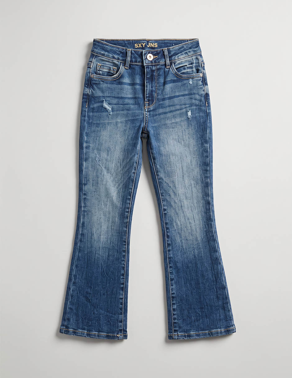 Jeans campana lavado medio para niña Jeans campana lavado medio para niña