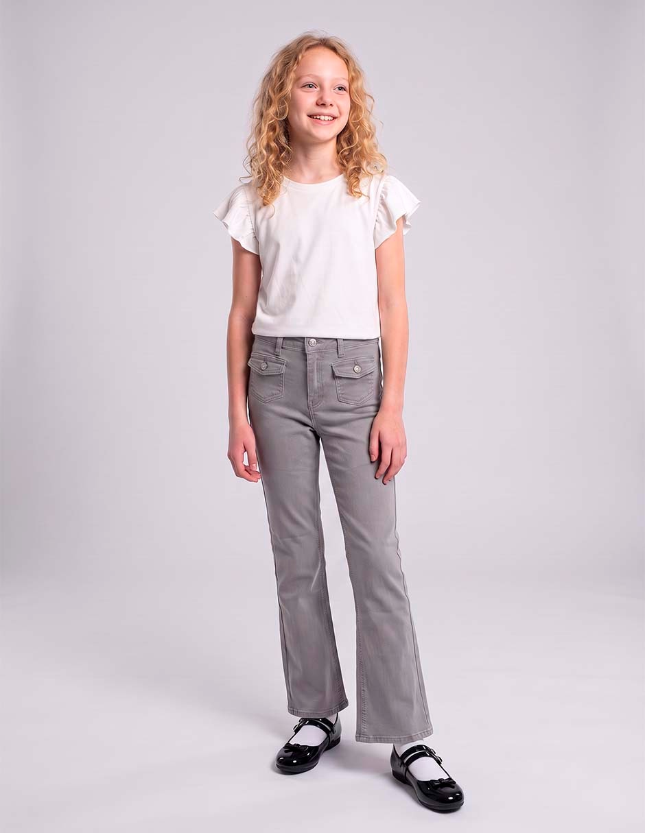Jeans flare campana lavado claro para niña