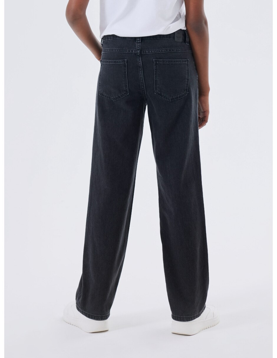 Jeans straight lavado obscuro para niña 3